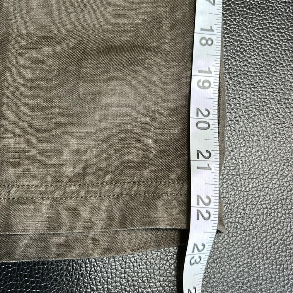 EILEEN FISHER Pant Organic Linen Surplus Cropped Cargo Pants Olive Green Sz 6 - Picture 14 of 15